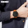 Skmei Men's Quartz Watches High Hardness Glass Slim Men Wristwatches Waterproof Leather Strap Men Watch Clock Reloj Hombre 1676 Q0524