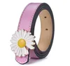 Designer Kids Flower Belts Fashion Baby Boys Girls Daisy Metal Smooth Buckle Pants Waist Strap Classic Barn PU Brev Maistband B155