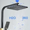 Sistema doccia digitale fredda Set LED per montaggio a parete per bagno Set doccia termostatico intelligente Rubinetto quadrato Spray SPA Rainfall Grifo Set