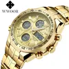 Relogio Masculino Digital LED Gold Watch Orologio da uomo Top Brand Luxury Dorato in acciaio inox Orologi da polso impermeabile per 210707