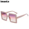 Occhiali da sole Imwete Oversize Sqaure Donna Vintage Brand Occhiali colorati UV400 Big Frame Outdoor Shades For Lady