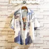 Drucken Marke Sommer Männer Strand Hemd Mode Kurzarm Floral Lose Beiläufige Plus Übergröße M-4XL 5XL Hawaiian 210714