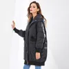 Patchwork Argyle Baumwolle Mantel Für Frauen Mit Kapuze Kragen Casual Lose Solide Parka Weibliche Mode Kleidung Winter 210524