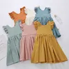 Girl's Dresses Girls Summer Style 0-5 Years Old Girl Small Flying Sleeve Cotton Linen Dress Baby Princess Vest