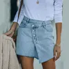 Sommer Casual Temperament frauen Unregelmäßigen Kurzen Rock Hohe Taille Denim Für Frau Split Bleistift s Jean 210517