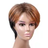 Perruque synthétique courte Bob bouclée rouge, perruques de cheveux humains Remy humains simulés pour femmes WIG-304