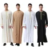Мужской исламский мусульманский кафтан, винтажный халат с длинным рукавом и стоячим воротником, халаты с принтом, кафтан 2020, Дубай, абайя, арабский мужской Jubba Thobe INCERUN