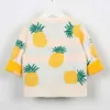 Autumn Winter Baby Boys Girls Pineapple Cardigan Coat Children Clothing Long Sleeve Knitted Kids 210429