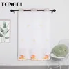 Tongdi Cozinha Cortina Valance Sheer Tiers Pastoral Fruta Café Tulle Bordado Bonito Para Janela da Cozinha Sala de Jantar 210712