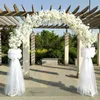Centralpieces de decoração de casamento Moldura de metal com flores de cerejeira chiffon conjunto de felicidade arco para a decoração do partido da abertura do shopping