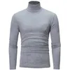 col roulé pour hommes couleur unie mince élastique mince pull printemps automne tricot marque pull 210909