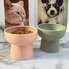 Haustier-Katze-Keramik-Schüssel-klassische zervikale Gesundheits-Schutzschüssel-hohe Basis-Wasser-Nahrungsmittelzufuhr für Welpen-Kätzchen-Haustier-Fütterungsschüsseln Y200922