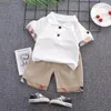 2 stks jongens zomerkleding sets kinderen mode shirts shorts outfits voor babyjongen peuter trainingspakken voor 17 jaar babykleding set