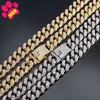 Wofuwofu Diamond Gold Dog CollarSstainless Steel Pet Collar Leash Metal Chain Luxury Crystal Large Dog Collar Läder Pitbull H112249Z