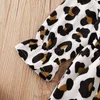 Leopard Pasgeboren Meisjes Kleding Jurk Lente Herfst Kinderen Outfits Lange Mouw V-hals Babyjurken met PRINT Riem Gesp Meisje Kleding