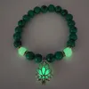 Beaded Strands Natural Stone Luminous Glowing in the Dark Round Lotus Flower Peads for Jewelry Making Armband Women Yoga Fawn22