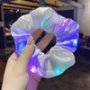 11 Colors Luminous Scrunchies LED Hairband Party Gift Ponytail Holder Headwear Women Girls Elastic Satin Silky Scrunchy Tie Hair Rope Accessories