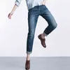 Leijijeans automne plus taille mode blanchi vintage taille moyenne pleine longueur lâche petit ami jeans stretch pour femme 211129