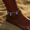Pentagrama luminoso estrella Anklet Hearm Charm Pulsera Anklets Sandalia Sexy Beach Pierna Cadena para Mujeres Chicas Joyería de verano