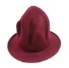 Sombrero Fedora para mujeres y hombres 100% lana australiana fieltro ala ancha Vintage Jazz Fedora sombrero pareja gorra invierno Chapeau Femme C0123252c