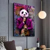 Låt din framgång göra buller affischer och tryck Graffiti Art Canvas Målningar Abstrakt Panda Väggkonst Bilder för vardagsrum Heminredning Cuadros (ingen ram)