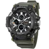 Smael Sport Klockor Militär Dual Time Watch Digital LED Klocka Man 1802d Vattentät Armbandsur Mäns Klocka Sport Shoocksäker X0524