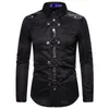 Fritidsskjortor för män Vintage Långärmad Slim Fit Skjorta Steampunk Gothic Victorian Cosplay Costume Man Streetwear1