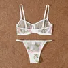 Set da donna in due pezzi di biancheria intima sexy bianca con sacchetto in prospettiva a rete 211203