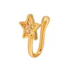 S02553 Piercing Jewelry For Women Copper Zircon Fake Nose Ring Nail Exaggerated Simple U-shaped Non-perforated Nose Clip