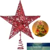 Forniture Stella a cinque punte di Natale Ornamento in ferro battuto Paillettes superiori dell'albero Layout a cinque punte