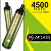 Otantik Aokit Zozo Bar Tek Kullanımlık E-Sigaralar Cihaz Kiti 4500 Puffs 2200 mAh USB Şarj Edilebilir Pil 15.8 ML Tercih Edilen Pod Stick Vape Pen vs Max Artı 100% Orijinal
