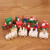 Dekorativa Objekt Figuriner Trä Juldekorationer Små Tåg Barn Kindergarten Festliga Ornaments Barngåvor Xmas presenterar