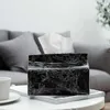 Storage Bags 1Pc Marble Pattern Removable Tissue Box Pu Leather Home Car Napkin Paper Container