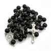 Colar de rosário de pérolas Cross Baptism Bead Gread de casamento de miçangas de oração religiosa