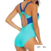 Bikini Damen Bademode Sport Badeanzug Racerback Active One Piece Lap Racing Badeanzüge Gepolsterter Monikini