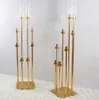 Wedding Backdrop stick 12 heads candelabra wedding aisle decor Gold Tall event table centerpieces for wedding stands#243