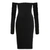 Bodycon Black Sexy Club Party Dresses Clothing Long Sleeve Ladies Elegant Vestidos Women Bandage 210515