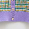 Vintage Sweter Kidigana Kawaii Tweed Jesień Zima Koreański Retro Dzianiny Ubrania Topy 211011
