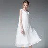 6372 Jry New Fashion Fashion Women Summer Summer Dress Lady's Solides Solid Slower Chiffon Dress Dust Black/White/Red/Navy