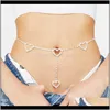 Cintura in vita con cuore di strass moda per corpo da donna regalo sexy per feste Luicy Chains B81Sq