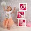 Dekoracje na imprezę przezroczyste ballońskie pudełka z literami dla chłopca dziewczyna Jeden baby prysznic panna młoda, aby być weselnym urodziny tło