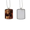 Blanc Sublimation En Acier Inoxydable Chaîne Dog Tag Collier Chaleur Transfert Thermique DIY Impression Pet ID Carte Lisse En Métal Pendentif Cadeau ZYY847