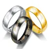 6mm Herren av ringarna Magic Letter Rostfritt stål Ring Mix Size 6-13 #