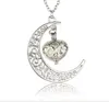 Silver Color Charm Luminous Pendant Necklace Women Moon Glowing Stone Necklace Christmas Necklaces Jewelry Gifts GC677
