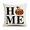 Pillow Case 18x18inch Halloween Case Fall Pillow Buffalo Plaid Pumpkin Leaf Pillows Decorative Throw Farmhouse Thanksgiving Autumn Cushion Cover