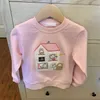 Vorverkauf 10,20 Schiff Kinder-Sweatshirt Herbst Süße Mädchen rosa Cartoon-Stickerei Lovely Top 211110