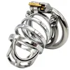 Rostfritt stål Stealth Lock Male Chastity Device Cock Cage Fetish Virginity Penis Lock Cock Ring Chastity Belt Vuxenprodukter P0826