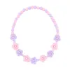 Boucles d'oreilles collier mignon princesse dessin animé fleur enfant pull Bracelet ensembles pour fille cadeaux enfants enfants coloré perlé anniversaire