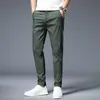 Pantalones de hombre Moda de negocios Slim Fit Hombres Recto Algodón Estilo clásico Vestido de novia Traje Color sólido