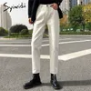Syiwidii taille élastique jeans pour femmes haute wais denim sarouel décontracté femme maman jeans mode coréenne noir beige bleu 211112